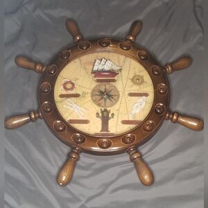 Nautical Wooden Ship Wheel Wall Decor